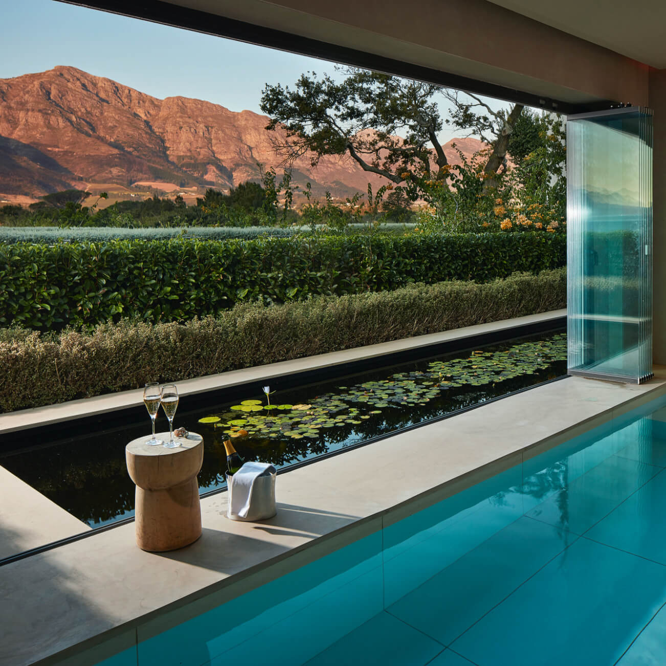 Spa Pool with Vineyard Views